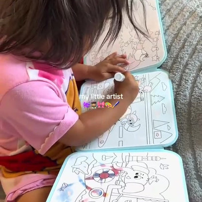 Child using the Magic Water Painting Book