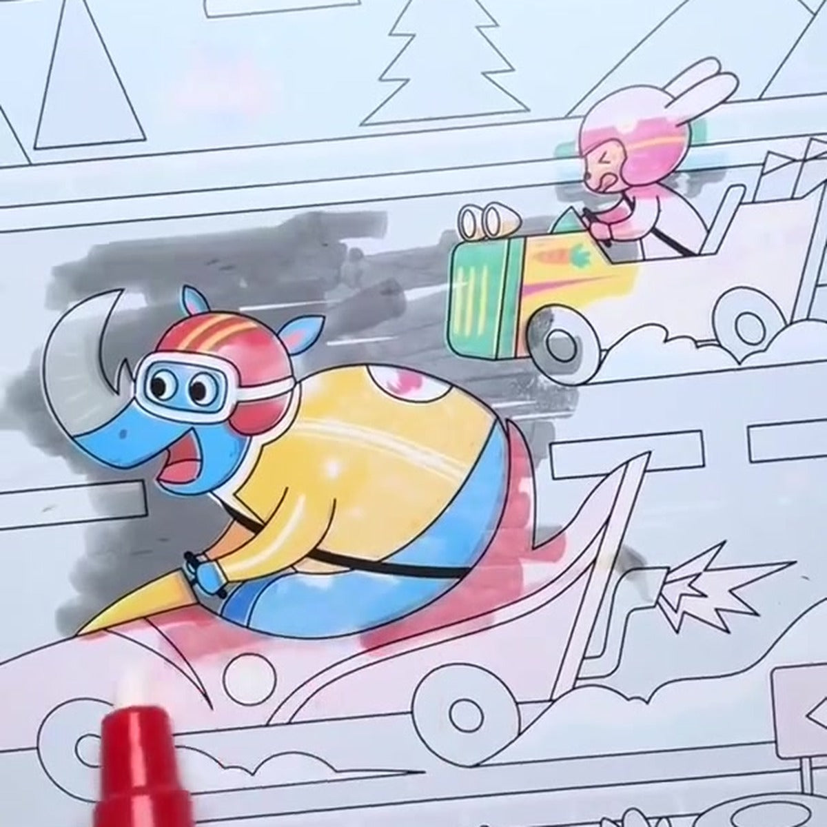 Close-up demonstration of the Magic Water Painting Book